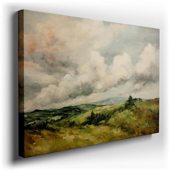 Verdant Hills and Dynamic Skies - Nature's Tranquility Canvas Wall Art
