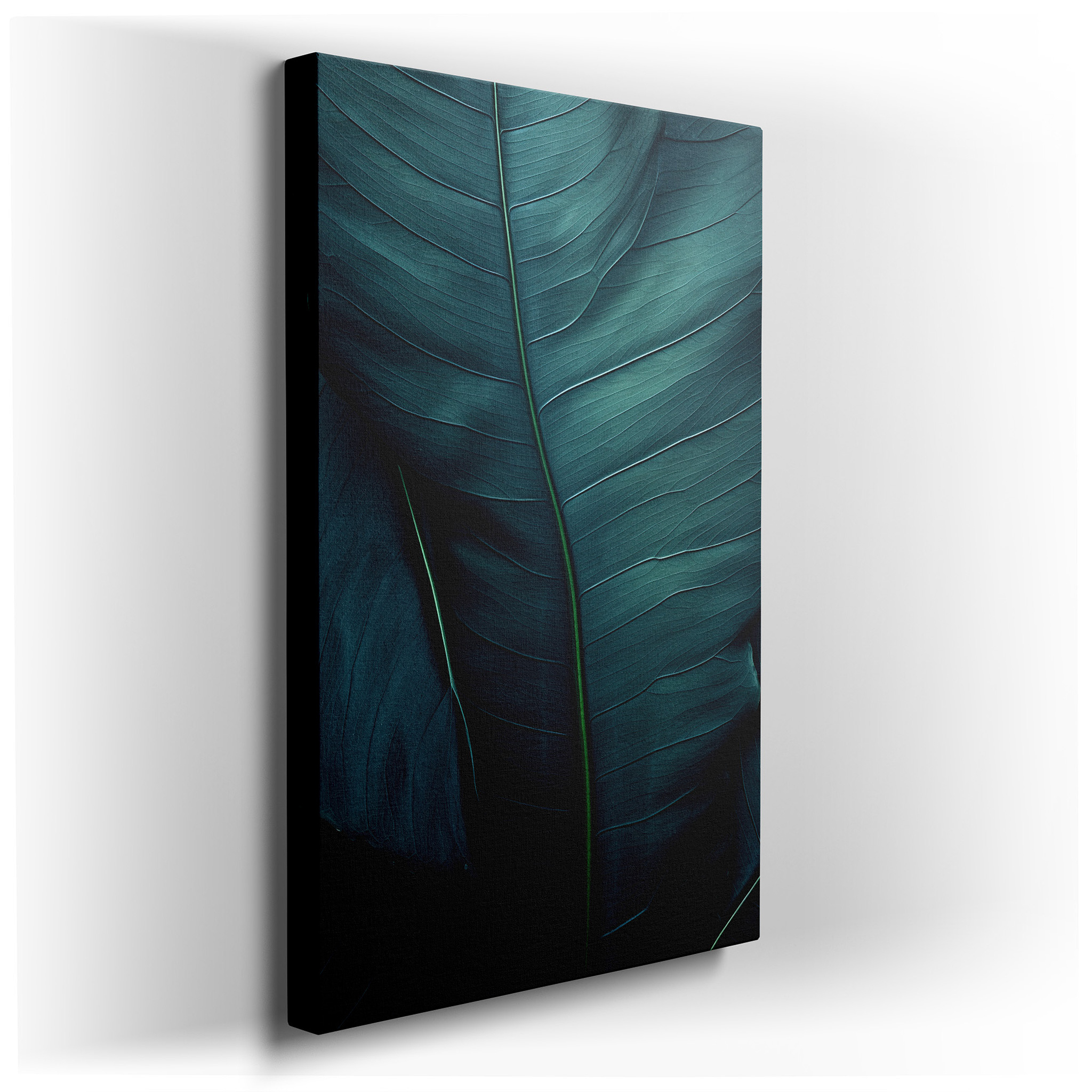 Verdant Paradise: Exquisite Large Wall Art Featuring Lush, Textured Green Leaves - Canvas Wall Art for Office Decor