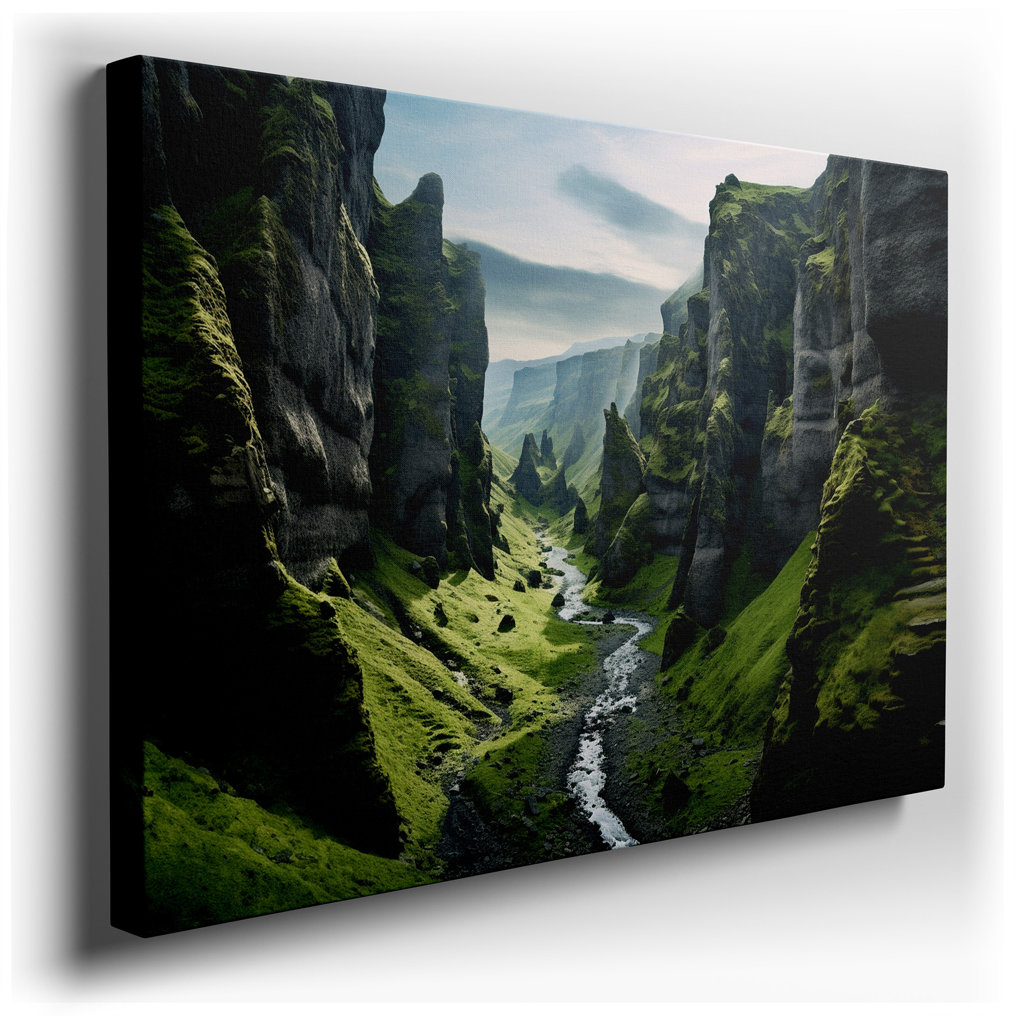 Verdant Valley and Serene River - A Peaceful Blend of Nature's Pristine Beauty Large Wall Art, Canvas Wall Art, Wall