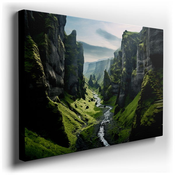 Verdant Valley and Serene River - Nature's Tranquility Canvas Wall Art