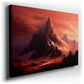 Vermilion Majestic Mountain Peak - Dramatic Nature Canvas Wall Art