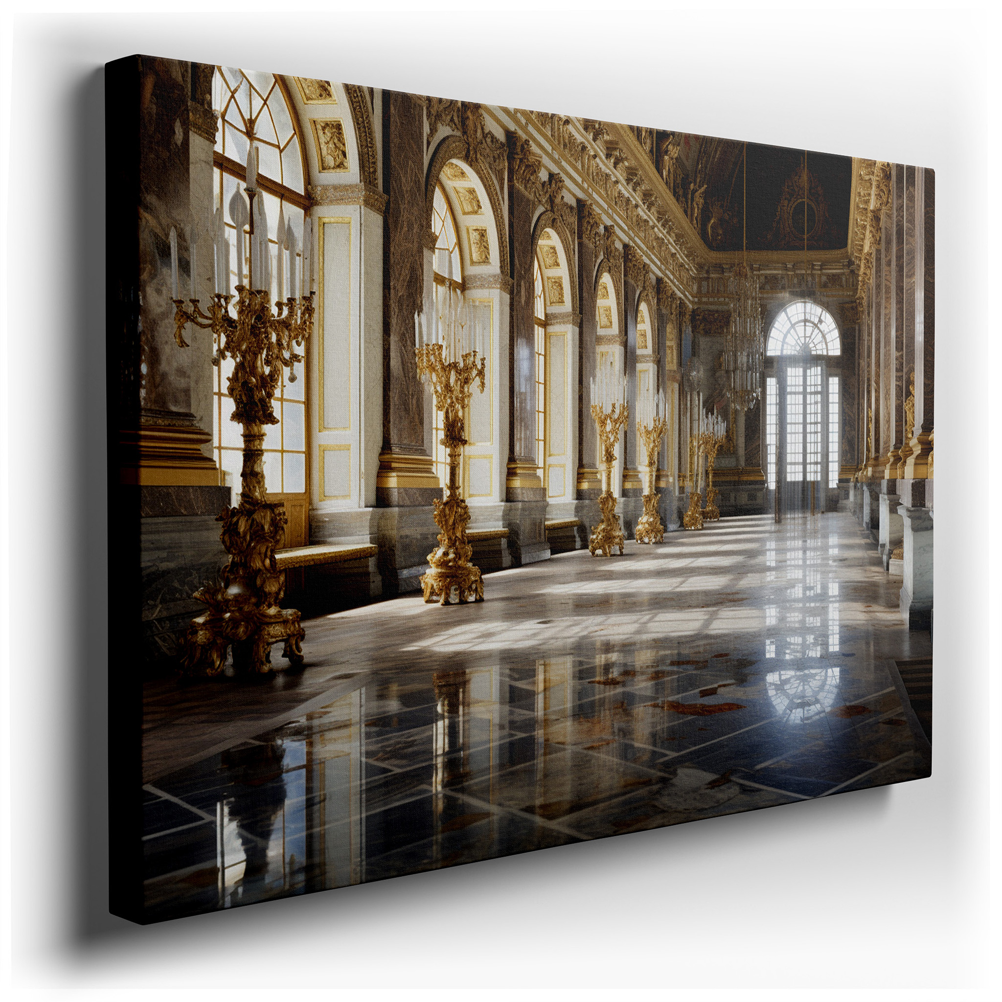 Versailles Palace Hall of Mirrors - Explore the Magnificence of French Royalty with Large Canvas Wall Art for Home and