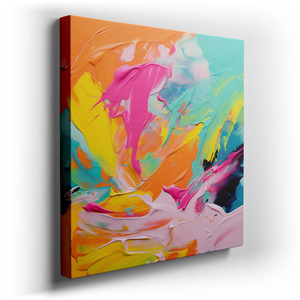 Vibrant Abstract Canvas Art with Bold Brushstrokes