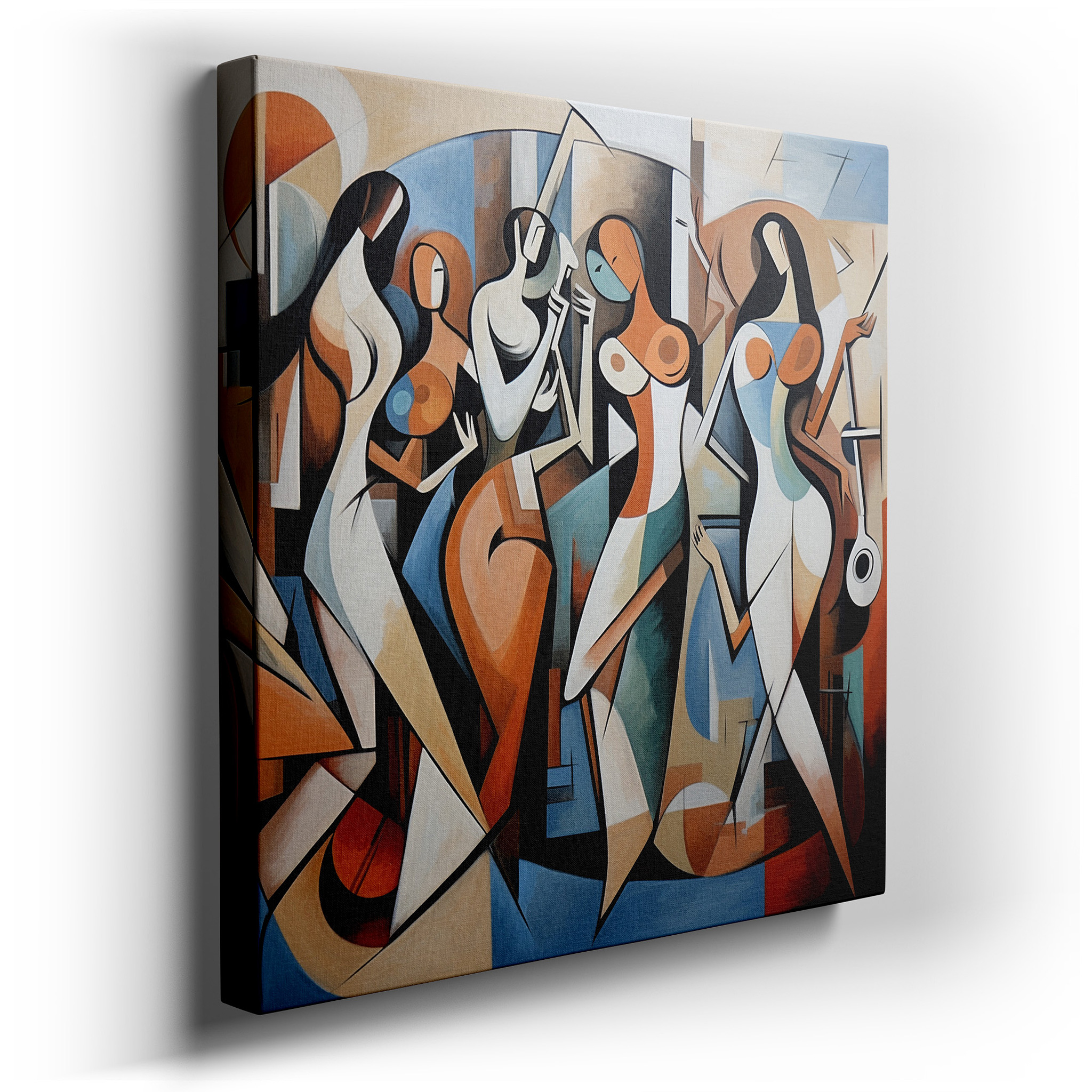 Vibrant Abstract Forms Depicting Diversity and Unity Large Wall Art, Canvas Wall Art, Wall Decor for Office and Bedroom