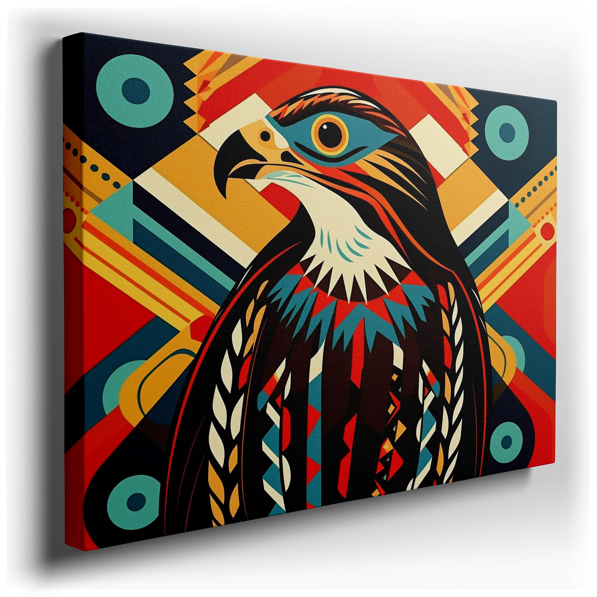 Vibrant and Abstract Stylized Bird Wall Art Celebrating Nature and Artistic Expression, Large Canvas Wall Decor wrapped
