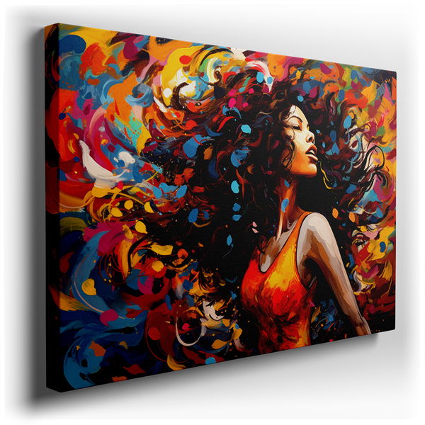 Fluid Feminine Expression - Vibrant Canvas Art