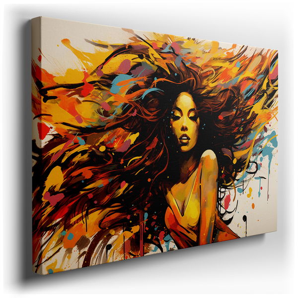 Symphony of Colors - Vibrant Woman Canvas Art