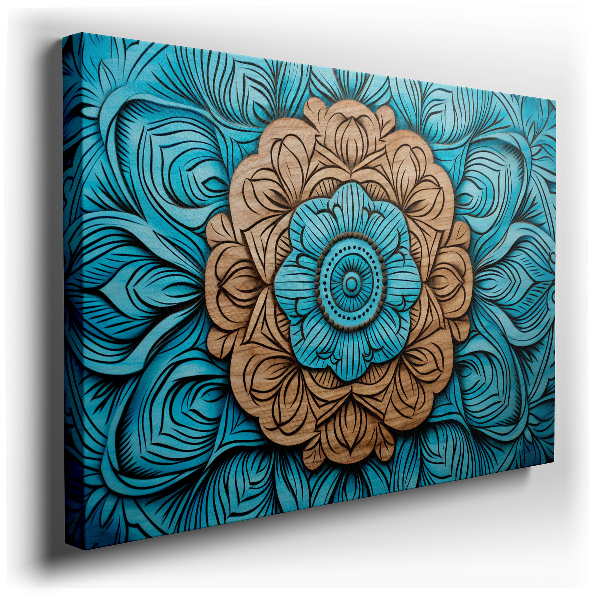 Vibrant Floral Wood Carving Wall Art: A Fusion of Traditional Craftsmanship and Modern Aesthetics for Home and Office