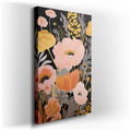 Pastel Flowers on Black Canvas Art