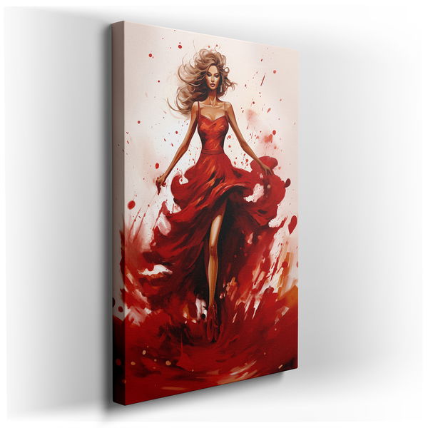 Vibrant Red Dress Wall Art