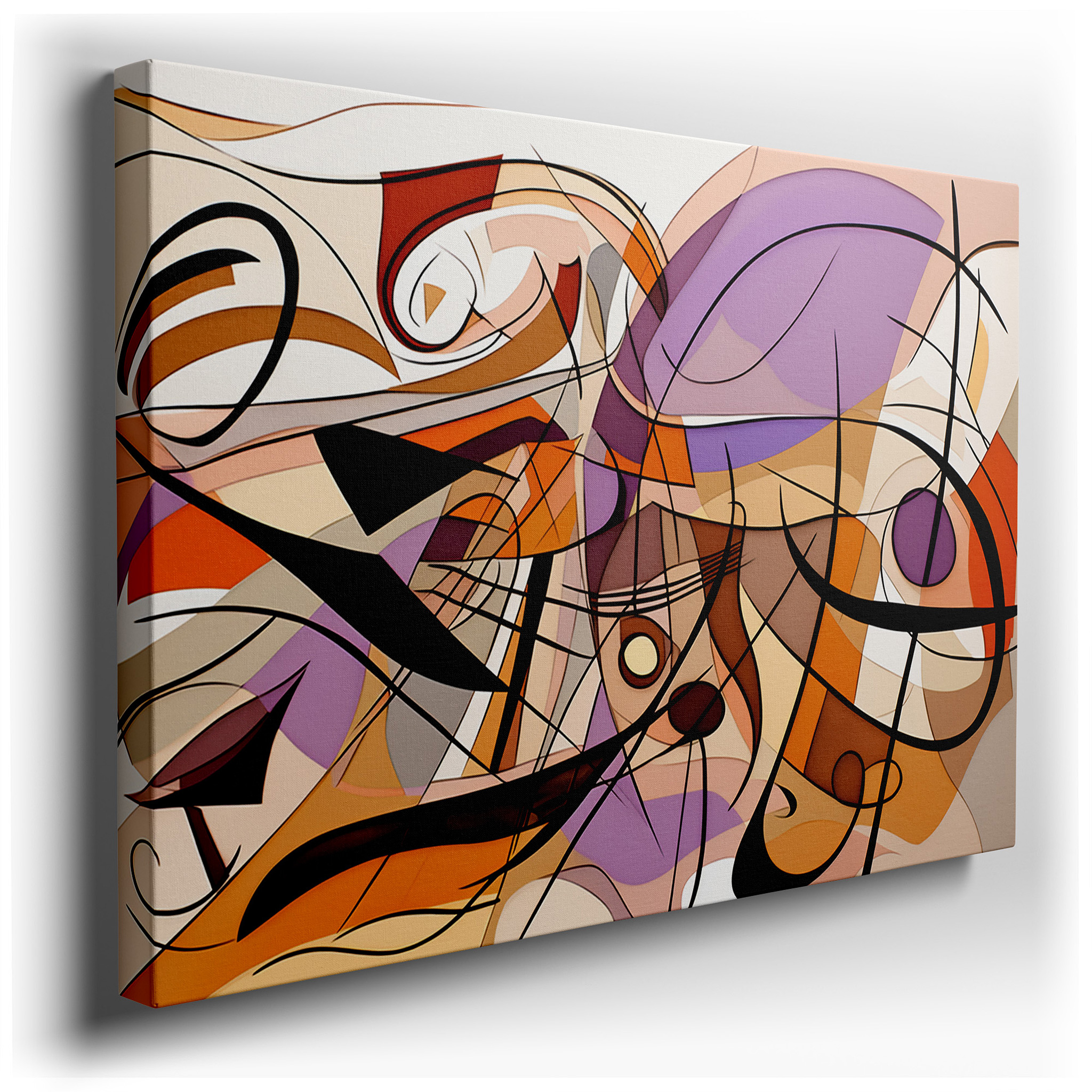 Vibrant Swirls of Color and Emotion: Abstract Large Wall Art for Offices, Bedrooms, and Living Spaces wrapped canvas -