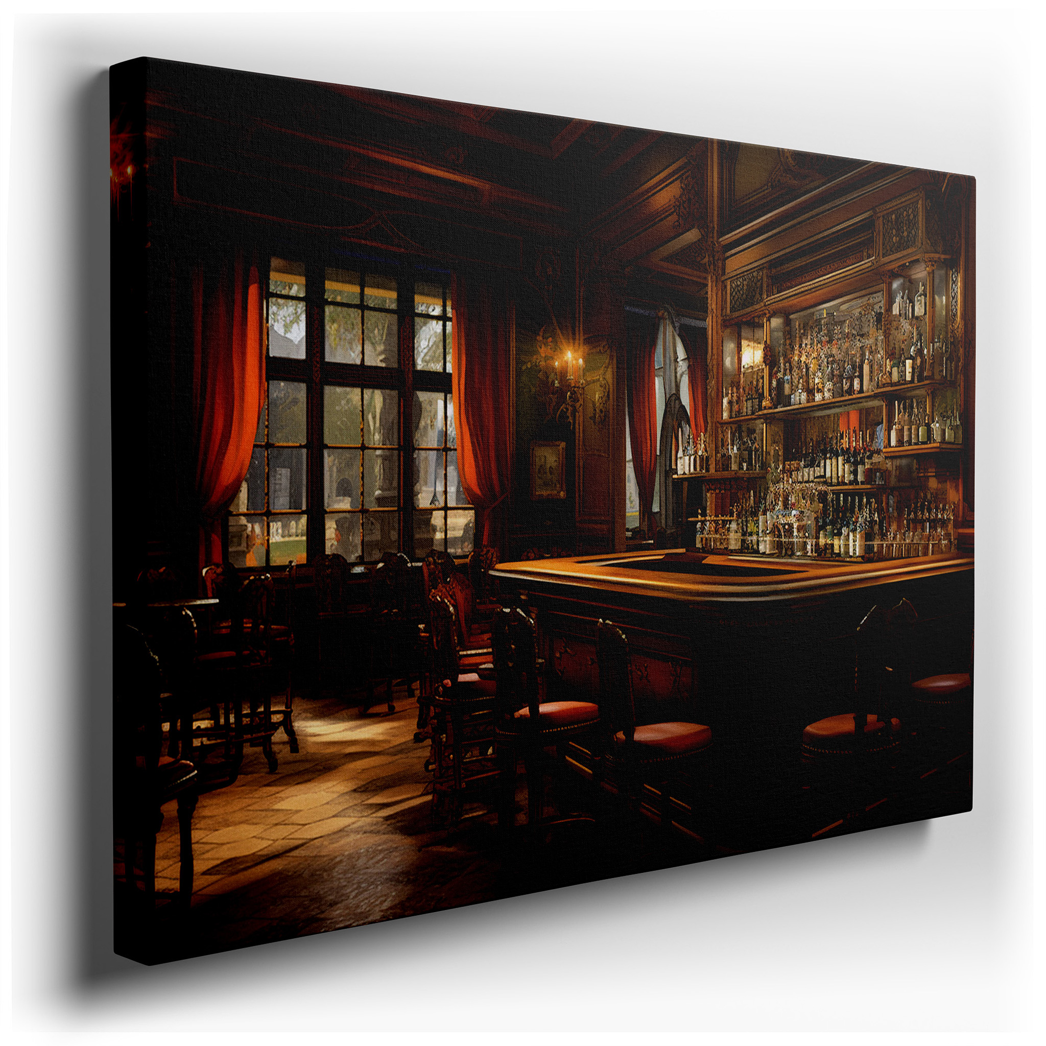 Victorian - Style Bar Wall Art: Exuding Sophistication and Timeless Elegance for Relaxation and Social Gatherings.