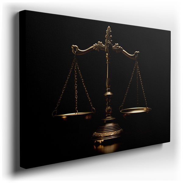 Vintage Scales of Justice - Timeless Elegance Canvas Wall Art