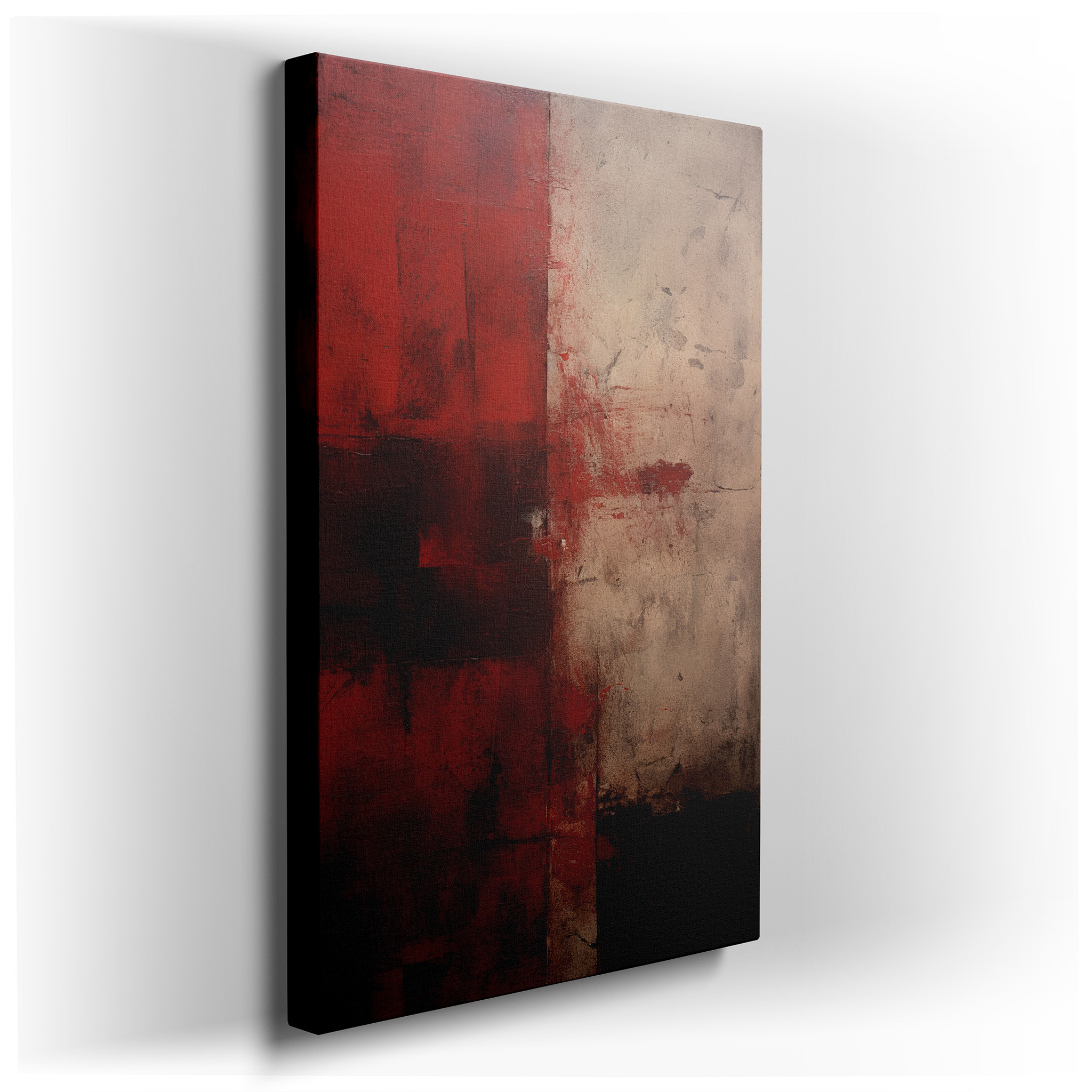 Vivid Reds and Mysterious Darks: Emotional Spectrum of Conflict Large Wall Art, Canvas Wall Art, Wall Decor for Office