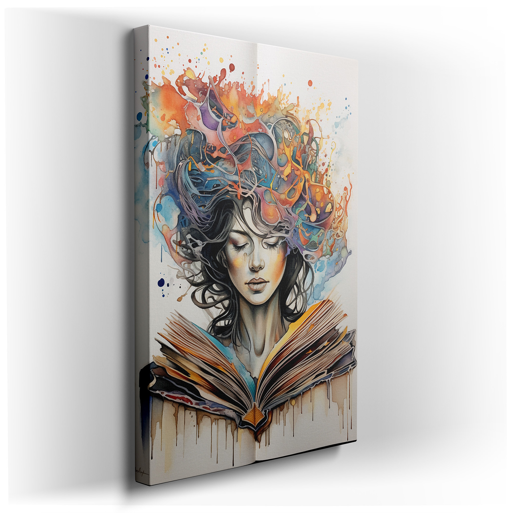 A Fusion of Creativity and Intellect, Featuring Bright Colors and Symbolic Designs - Large Wall Art, Canvas Wall Art,