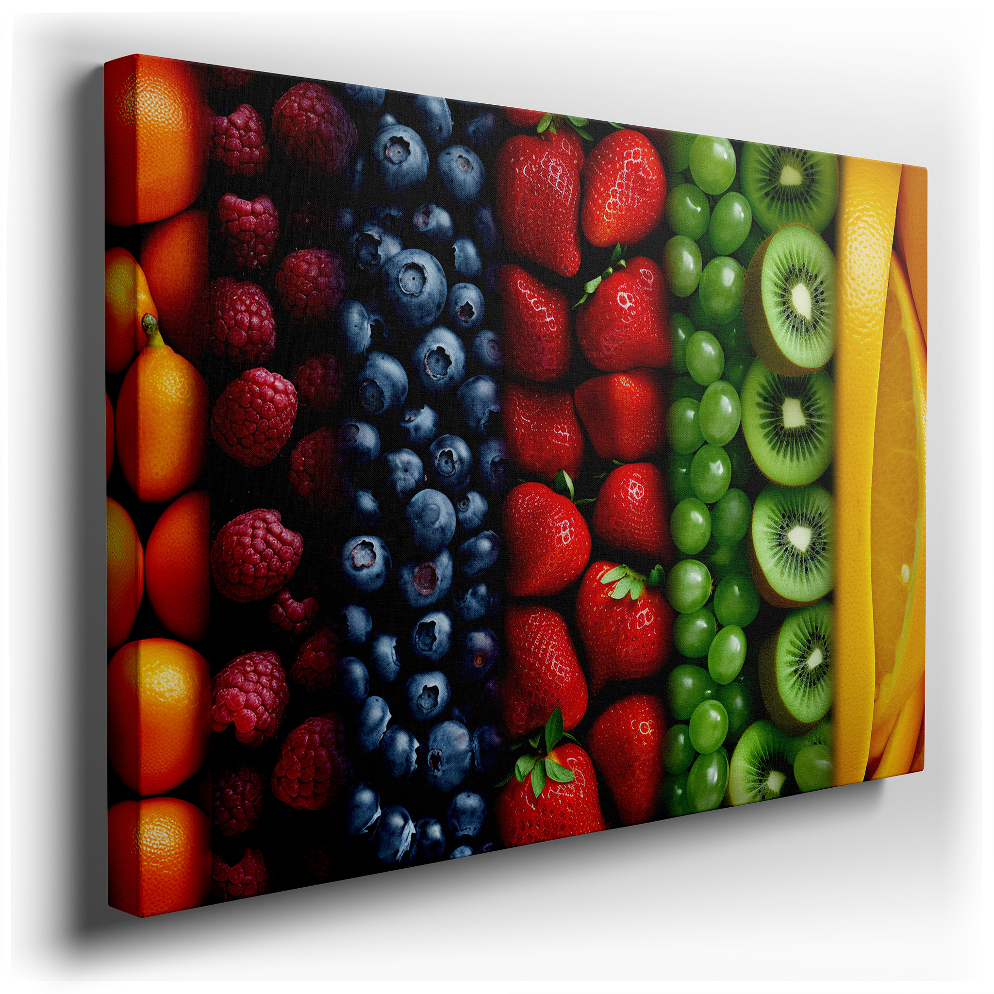 A Lush Display of Nature's Abundance in Berries and Fruits - Large Canvas Wall Art for Office, Bedroom, and Living Room