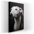 Captivating White Dog - Minimalist Canvas Wall Art