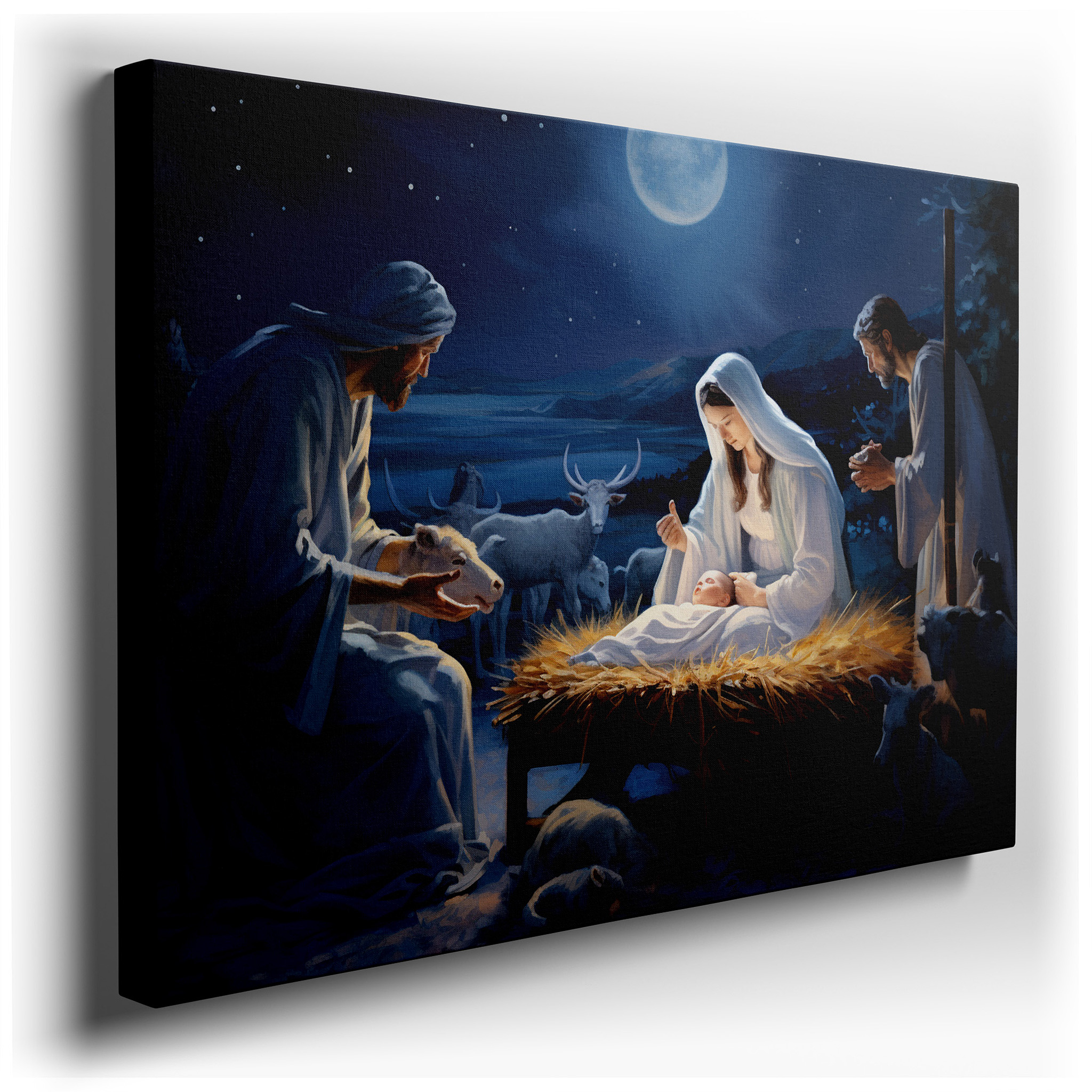 Capturing the Miracle of Birth with a Symphony of Emotions in a Rustic and Tranquil Setting - Large Canvas Art for Home