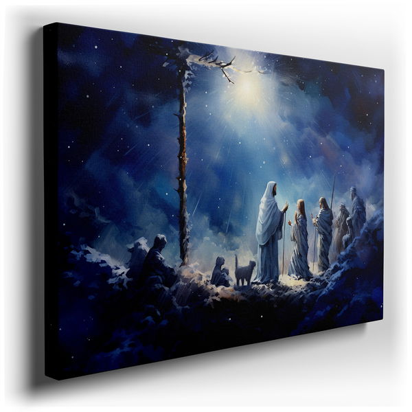 Divine Entities - Blue Abstract Canvas Wall Art