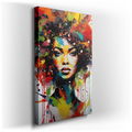 Wall Art: Dynamic Abstract Portrait Featuring Vibrant Splashes - A Kaleidoscopic Journey Through Identity and Emotion. Large