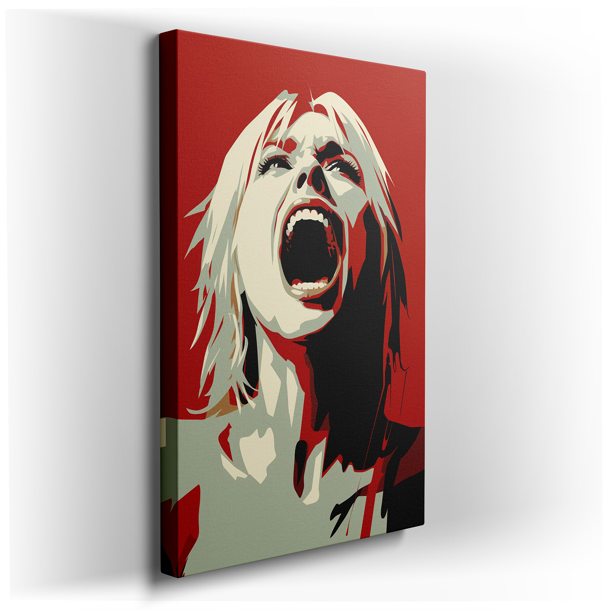 "Emotional Release in Red" - A Vivid Expression of Passion and Pain. Large Canvas Wall Art for Office and Bedroom