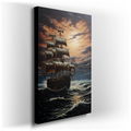 Enchanting Nocturnal Sea Voyage - Nautical Canvas Wall Art