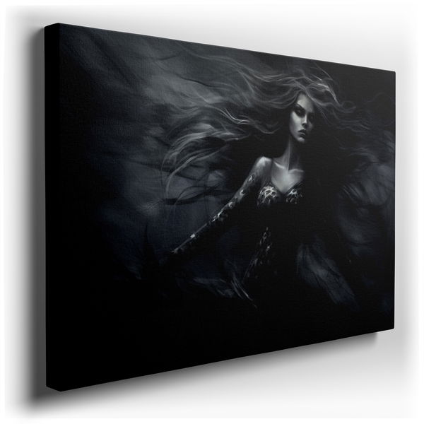 Enigmatic Charm - Black and White Canvas Wall Art