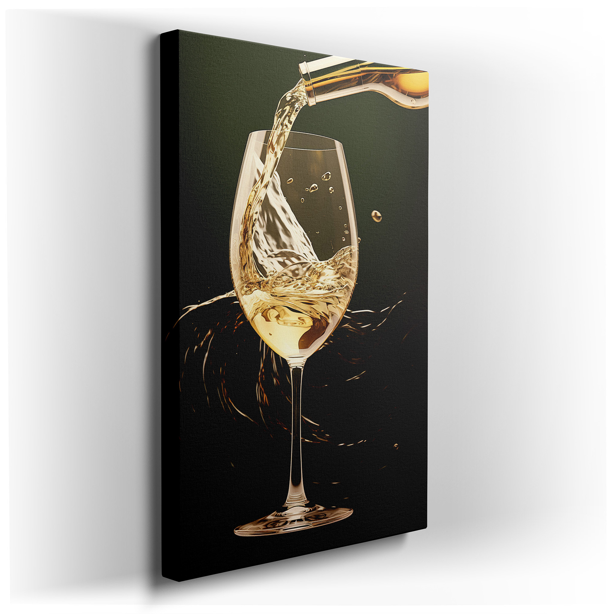 Exquisite White Wine Pour, a Mesmerizing Interplay of Light and Motion - Large Canvas Wall Art for Office and Bedroom