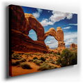 Majestic Arches of Arches National Park - Blue & Green Canvas Wall Art