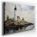 Majestic Lighthouse on Coastline - Large Canvas Wall Art