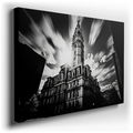 Majestic Tower in Golden Sunlight - Black & White Canvas Wall Art