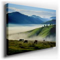 Serene Horses Grazing - Tranquil Landscape Canvas Wall Art
