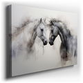 Majestic Horses - Soft Abstract Canvas Wall Art