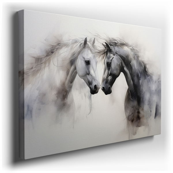 Majestic Horses - Soft Abstract Canvas Wall Art