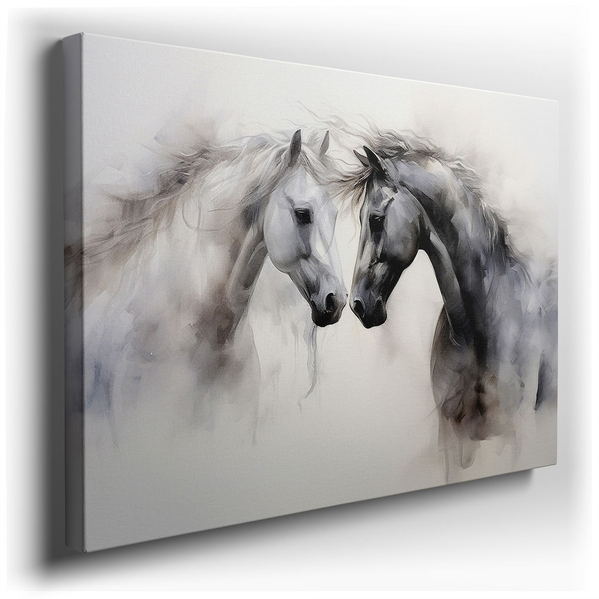 Majestic Horses - Soft Abstract Canvas Wall Art