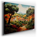 Serene Village - Tranquil Landscape Canvas Wall Art