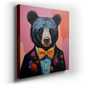 Stylish Bear in Elegant Attire - Colorful Canvas Wall Art