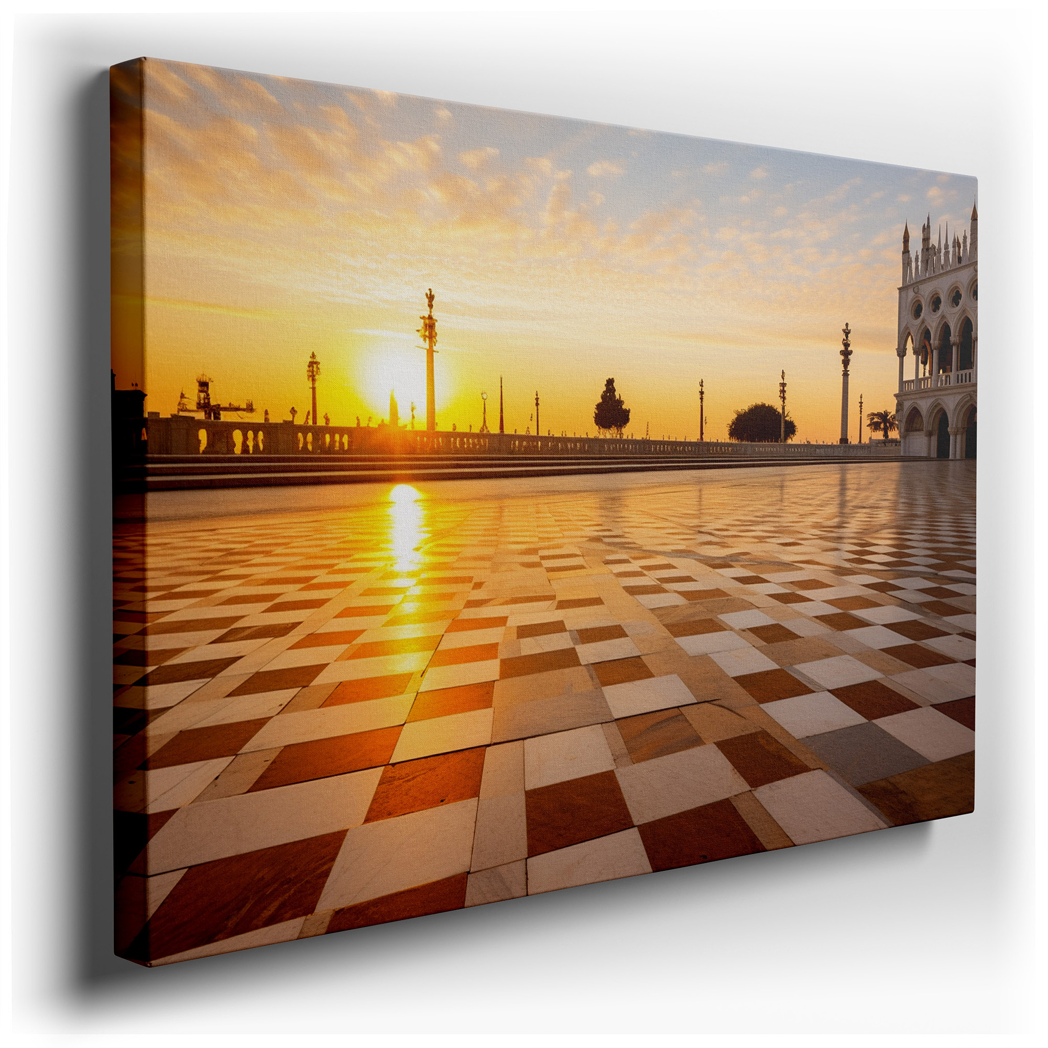 Sunset Over Piazza San Marco - Experience the Historic Beauty of Venice with this Large Canvas Art for Office and