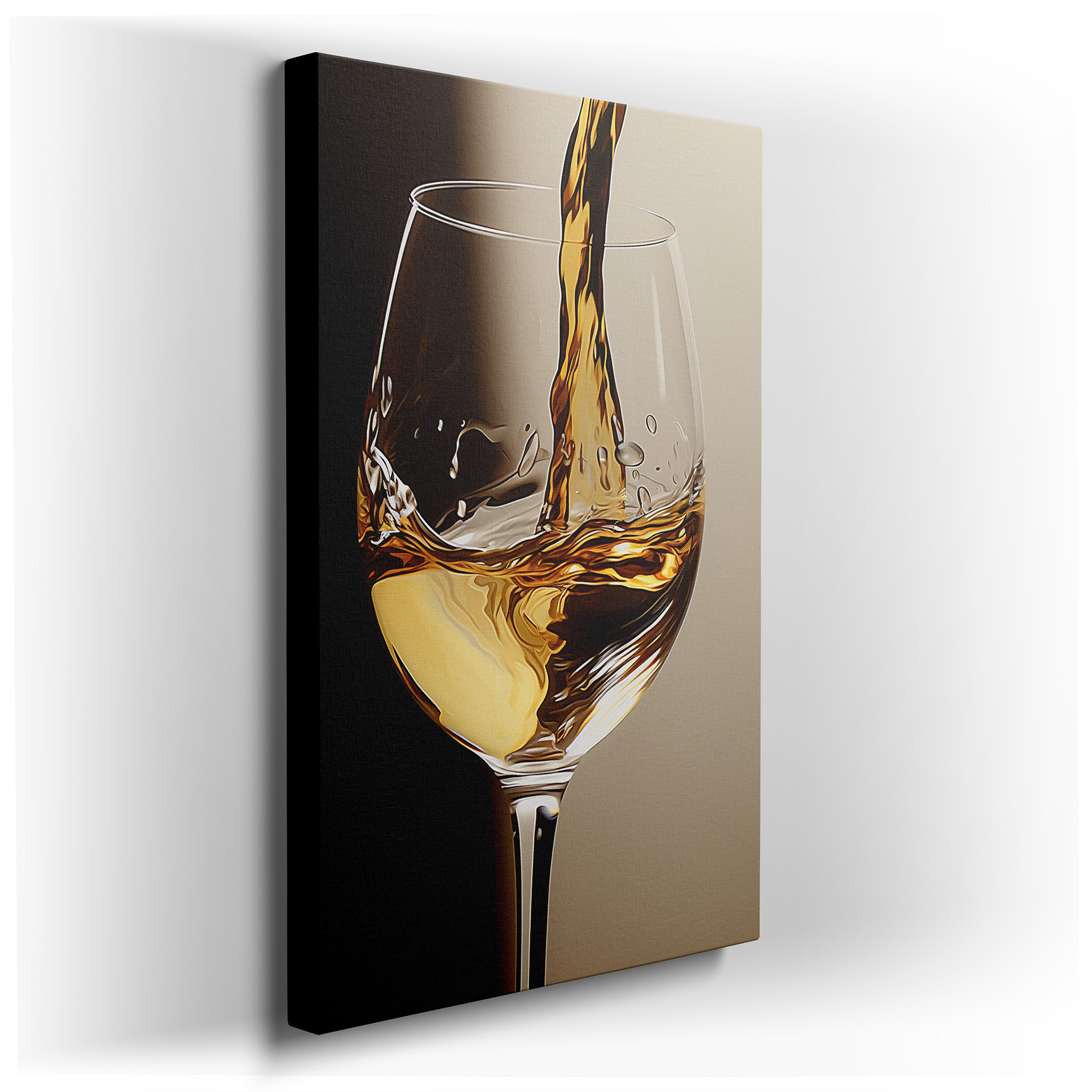 The Elegant Flow of Golden Elixir into a Clear Glass - A Visual Symphony of Light and Luxury, Large Canvas Wall Art for