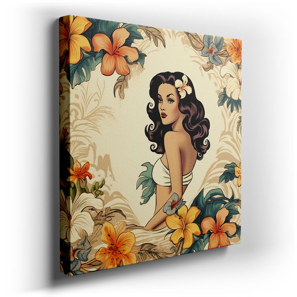 Timeless Elegance of an Elegant Woman - Vintage Canvas Wall Art