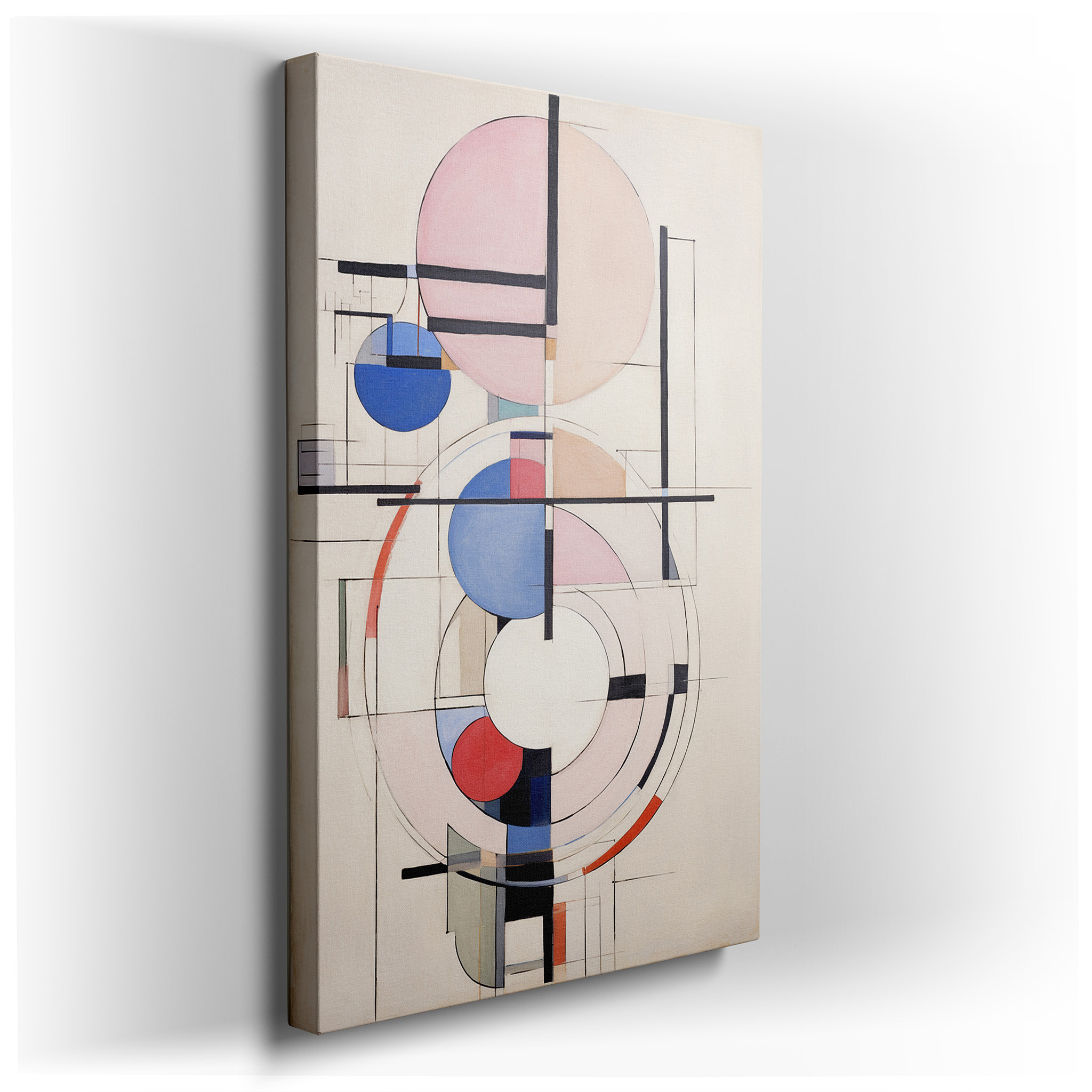 Tranquil Balance with Soft Geometric Designs for Peaceful Contemplation - Large Canvas Art, Decorative Wall Pieces,
