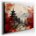 Tranquil Japanese Pagoda - Autumn Colors Canvas Wall Art