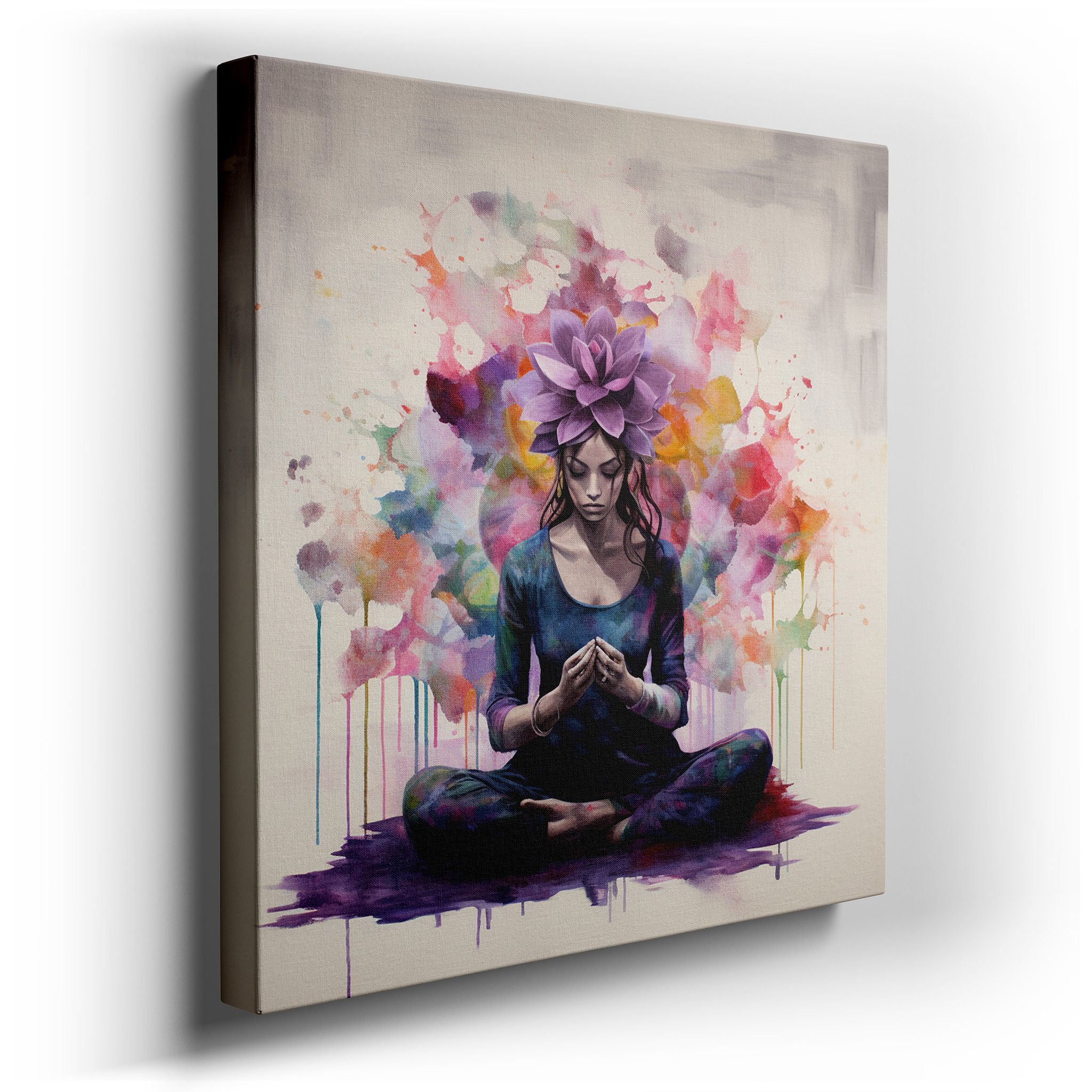 Tranquil Meditation with Vivid Abstracts and Floral Designs - Large Canvas Wall Art for Office and Bedroom Decor