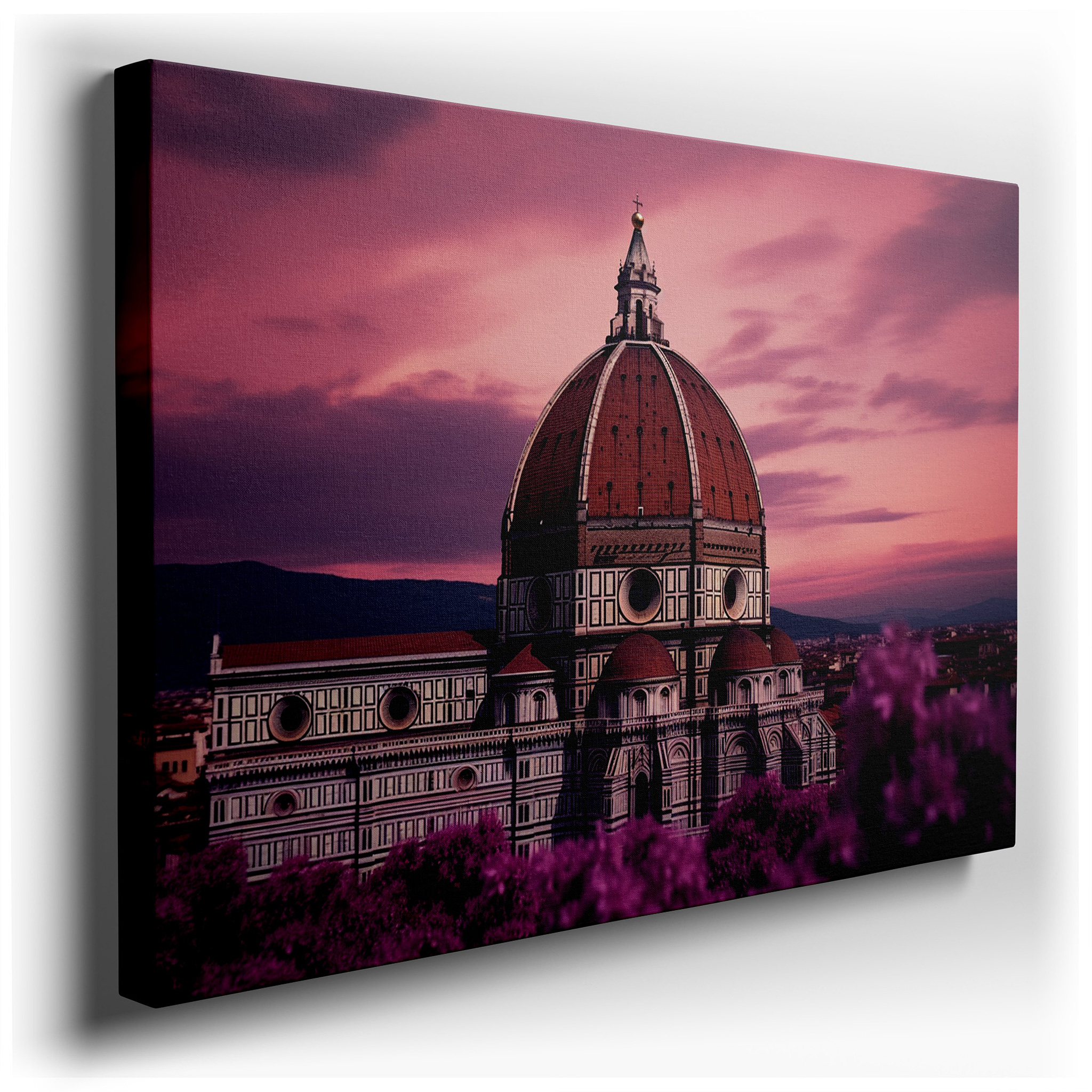 Twilight Majesty of Florence Duomo - Experience the Radiant Spectrum and Historical Grandeur with Large Canvas Wall Art