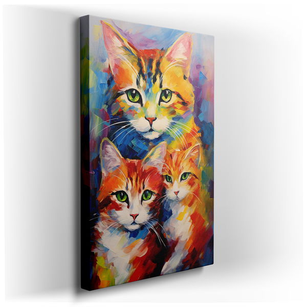 Majestic Cat Elegance - Bright Colors Canvas Wall Art