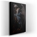 Majestic Guardian Angel - Gold and Blue Canvas Wall Art