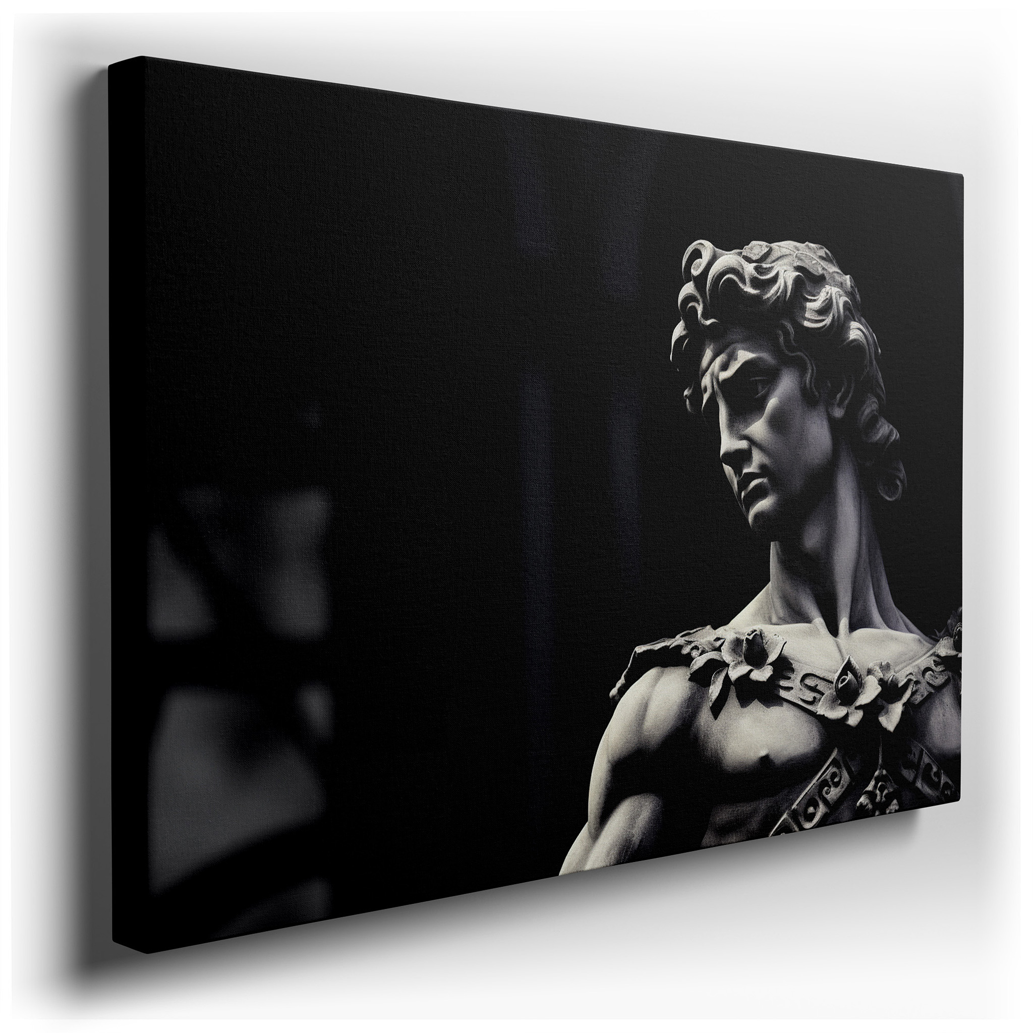 Wall Decor: Michelangelo's David - A Study in Light and Shadow Celebrating Renaissance Elegance and Power, Large Canvas