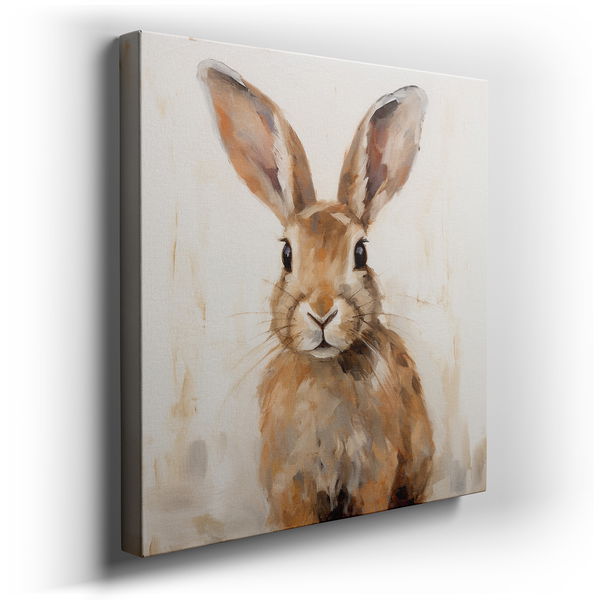 Stunning Rabbit Portrait - Expressive Realism Canvas Wall Art