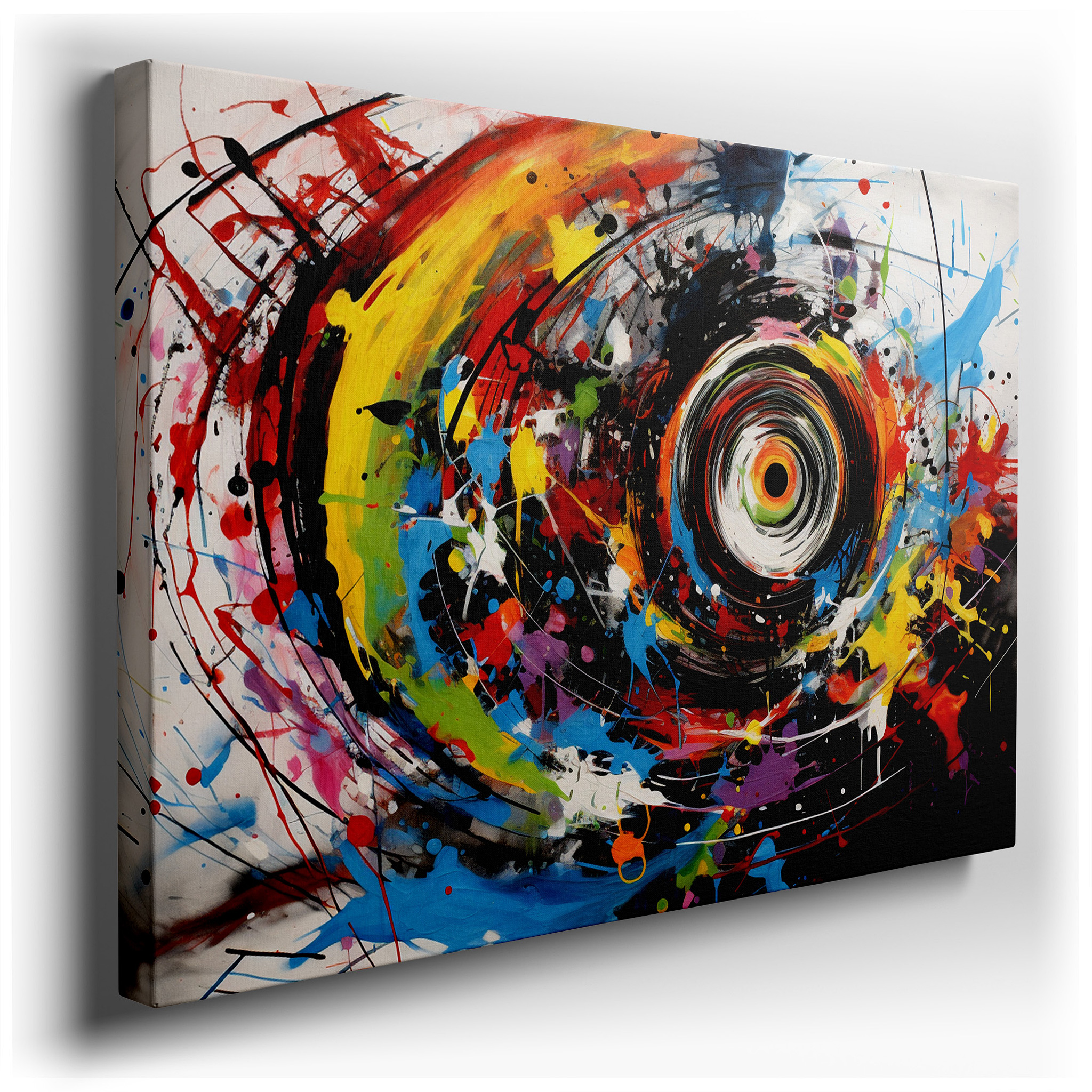Wall Decor: Vibrant Abstract Symphony - Large Canvas Art for Office, Bedroom, and Living Spaces wrapped canvas wall art