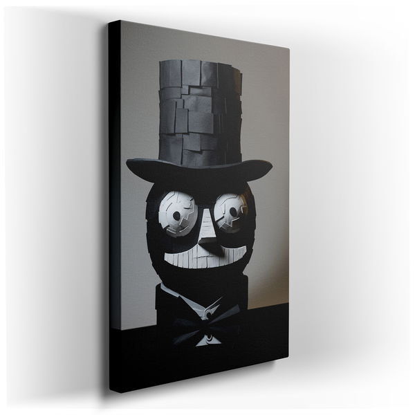 Whimsical Styrofoam Character with Glasses - Fun Art - Canvas Wall Art